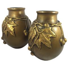 Laurent & Desrousseaux, Pair of Art Nouveau vases, France, 1900 1