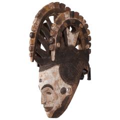 Wall-Mounted Carved Wood Sculpture of Igbo Mask Nigeria, Late 19th Century 3