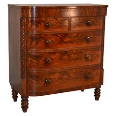 19th Century Flame Mahogany Bow Front Chest