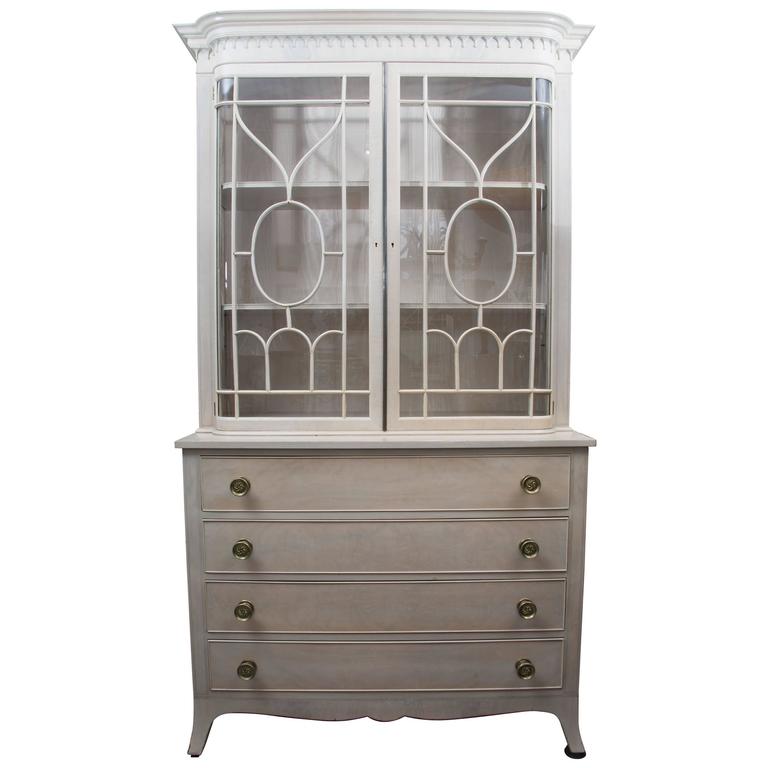 Style Bookcase Later CreamPainted For Sale at 1stdibs