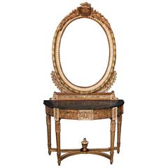 French Empire Style Console Table and Mirror Set Tables Interiors