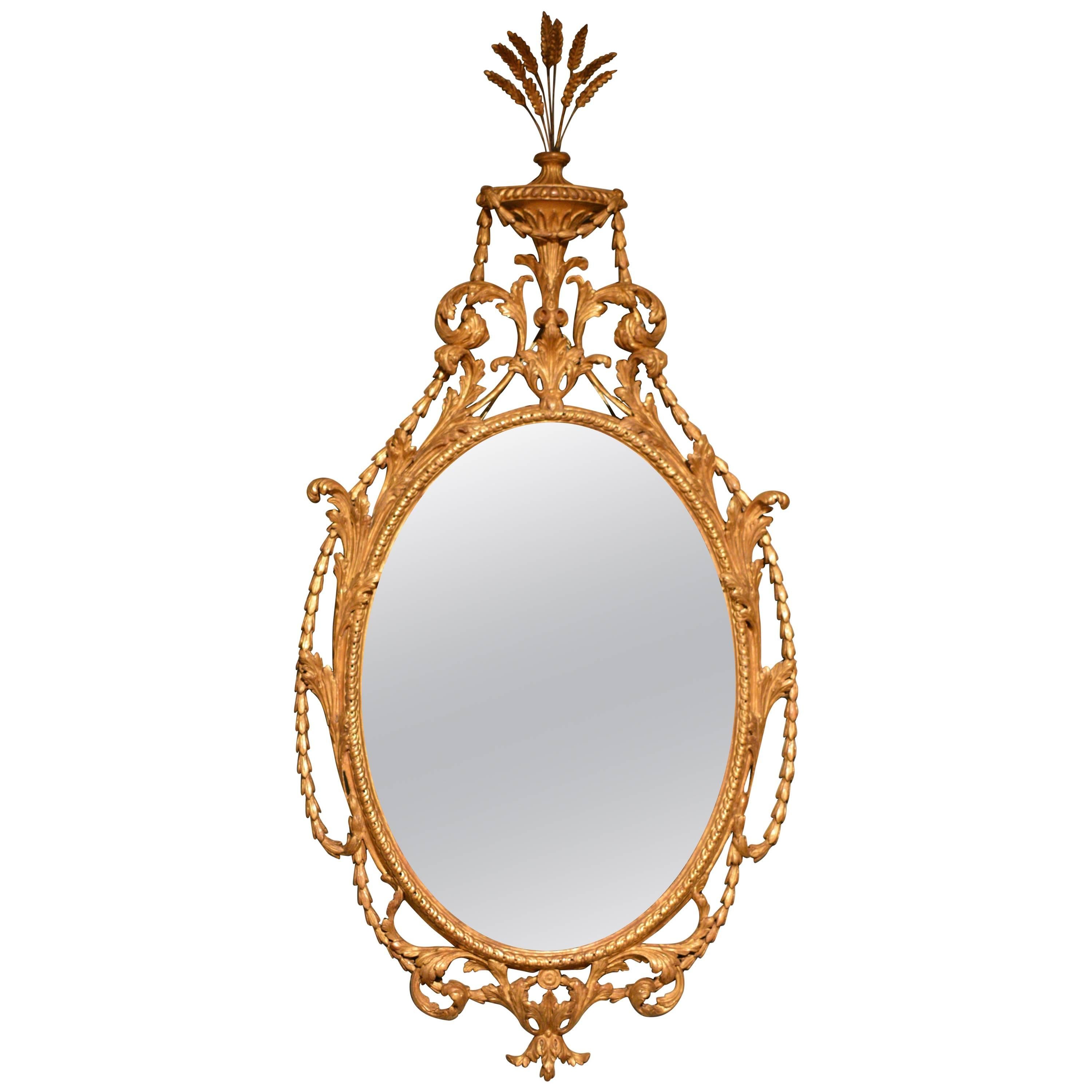 Fine 18th Century Oval Neoclassical Mirror
