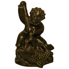 Large Hjorth Glazed Stoneware Figurine, King Neptune by Gertrud Kudielka