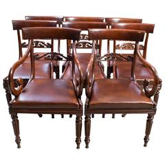 Antique Regency Mahogany Dining Chairs Set of Eight, circa 1820