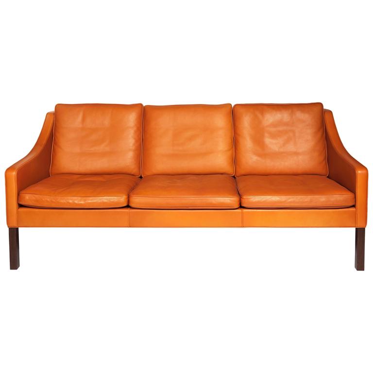 b 248 rge mogensen orange leather three seat sofa 1960s for sale at 1stdibs b 248 rge mogensen orange leather three seat sofa 1960s for sale at 1stdibs