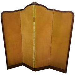 19th Century Louis XV Carved Oak Four-Panel Folding Screen