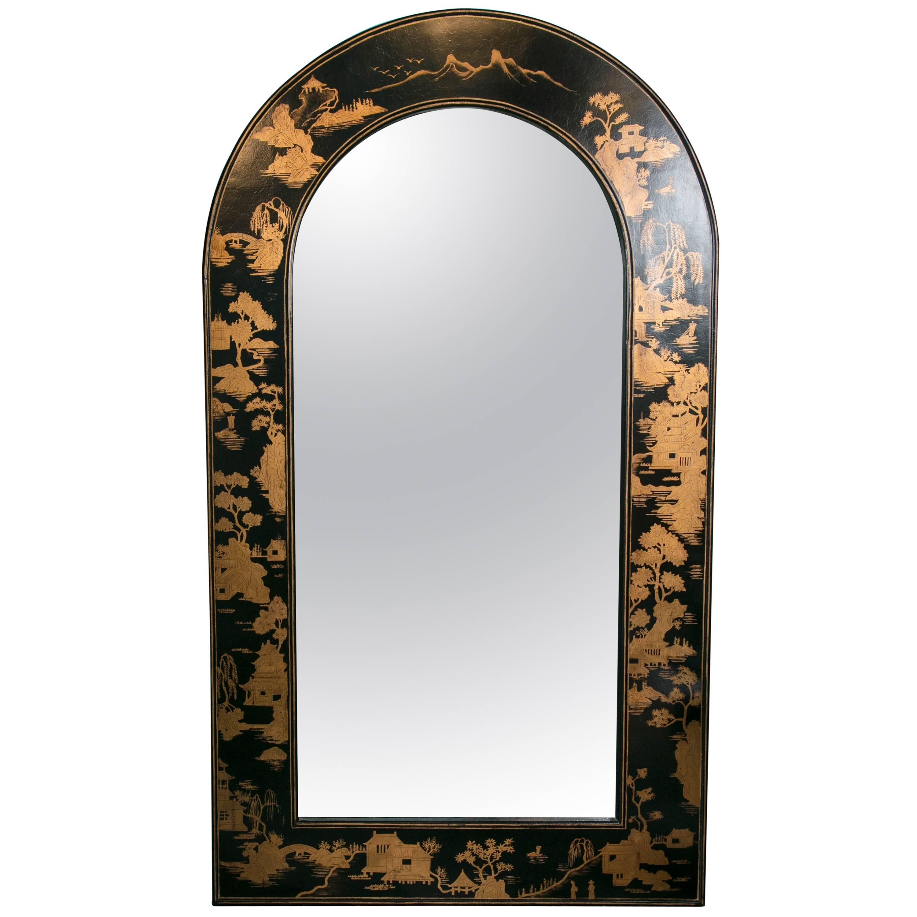 Japanned Chinoiserie Wall Mirror