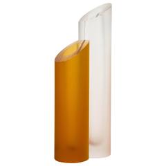 Signed Modernist Moser Hand-Cut and Blown Crystal Vase by Funky Finders