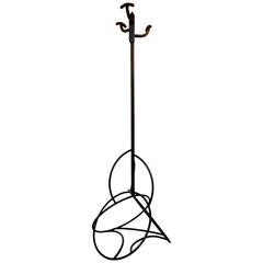 Sculptural Free Standing Hat or Coat Stand Bent Metal French