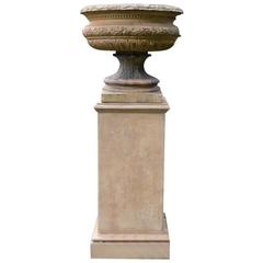 Stoneware Urn Marked Doulton on Stand 11