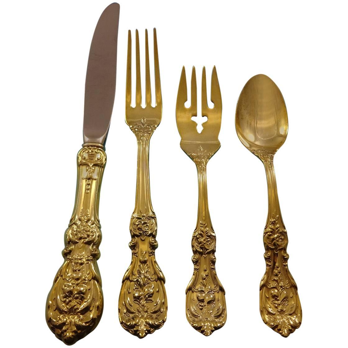 Francis I by Reed and Barton Sterling Silver Flatware Service 12 Set Gold