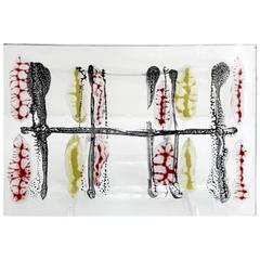 Mid-Century Modern Fused Glass Tray by Higgins