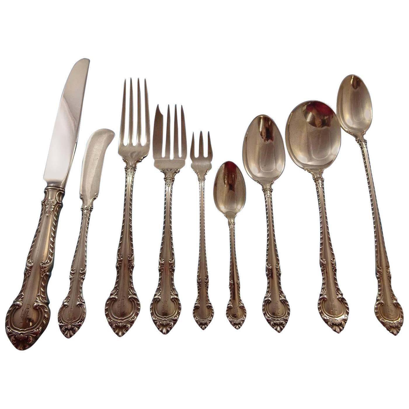 English Gadroon by Gorham Sterling Silver Flatware Service for Eight