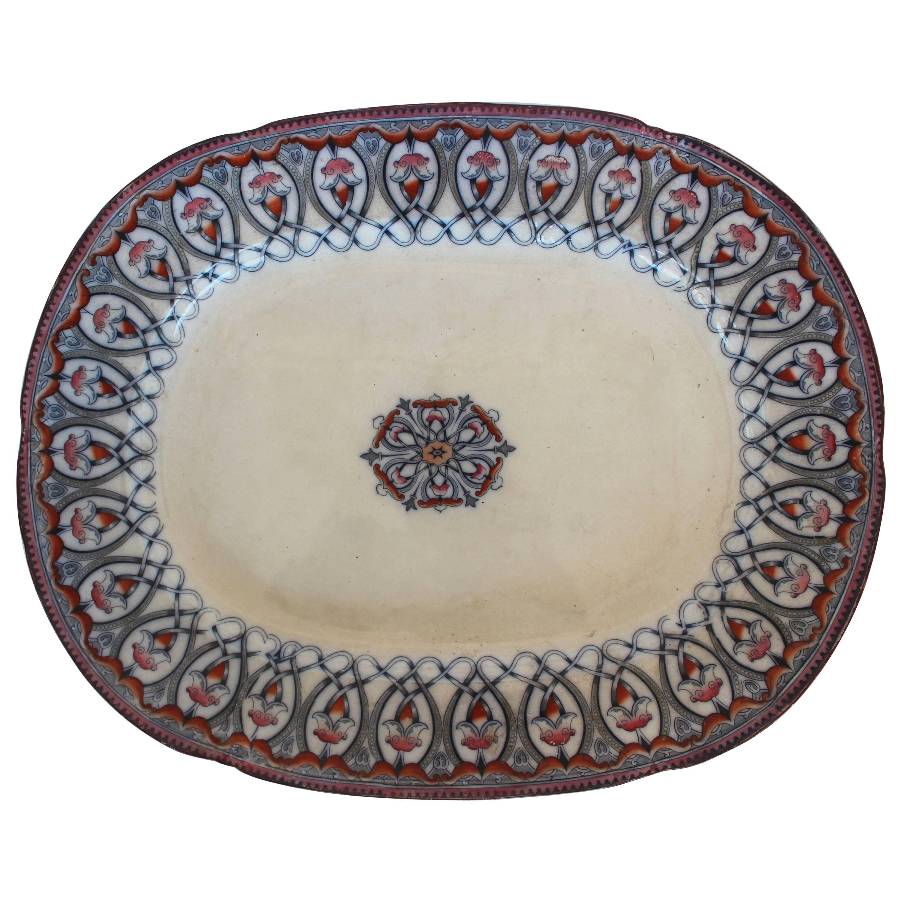 Large Arabian Pattern Staffordshire Platter