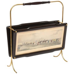 Italian Art Deco Magazine Rack with two Henry Alken Engravings