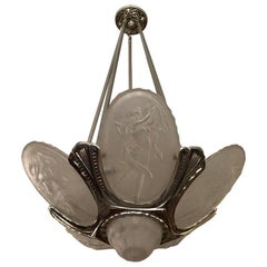 French Art Deco Chandelier by Muller Frères