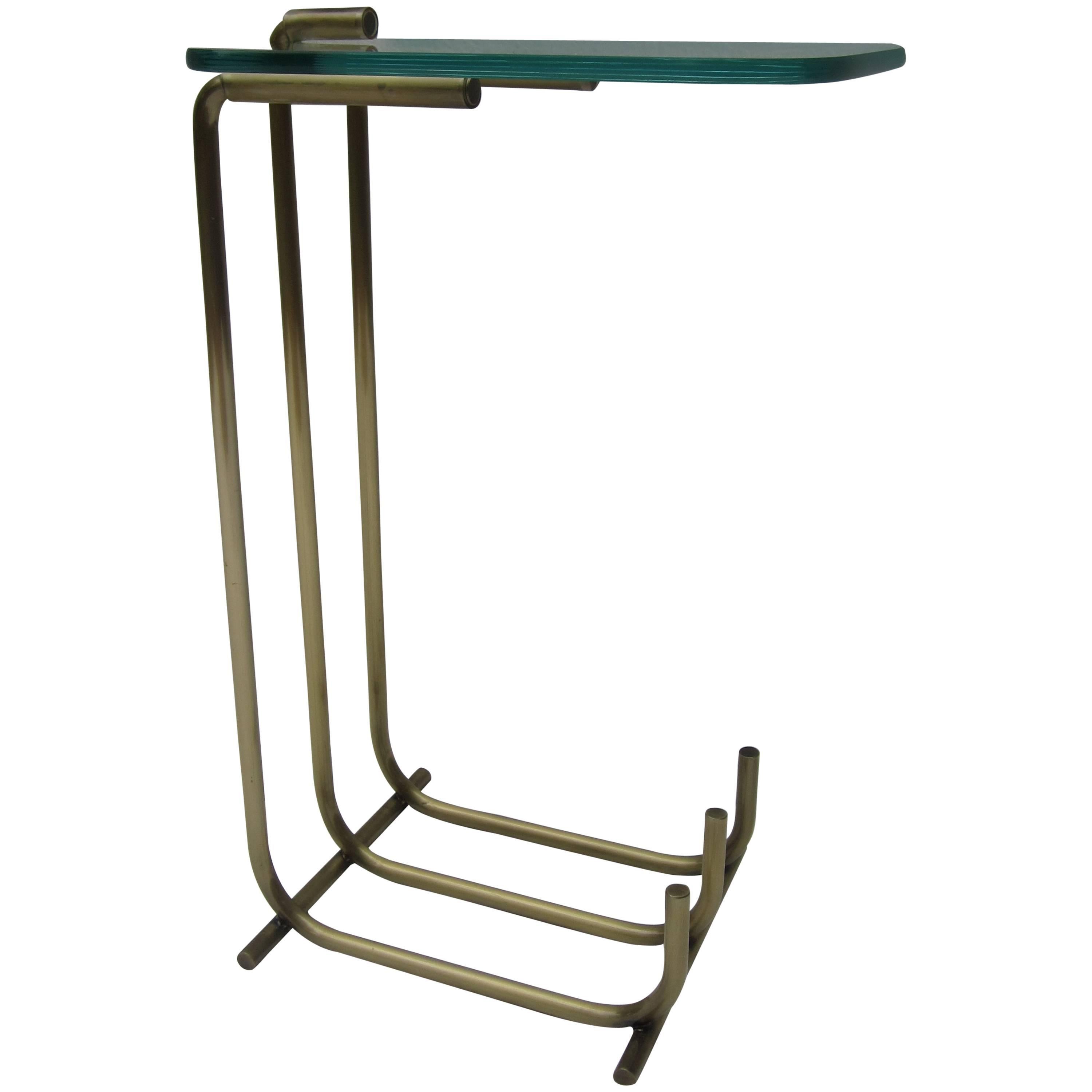 Modern Metal and Glass Occasional Table