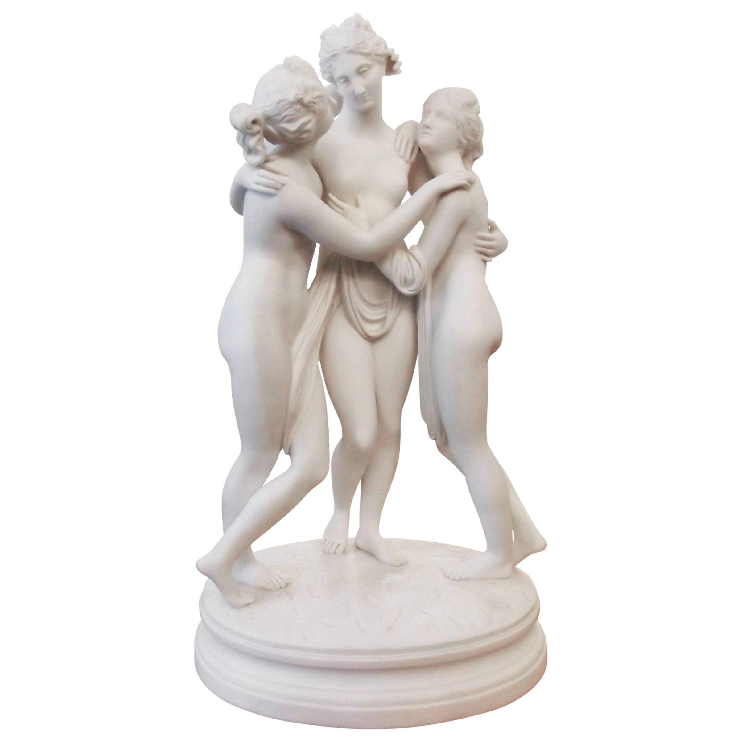 19th Century French Porcelain Sculpture of the Three Graces