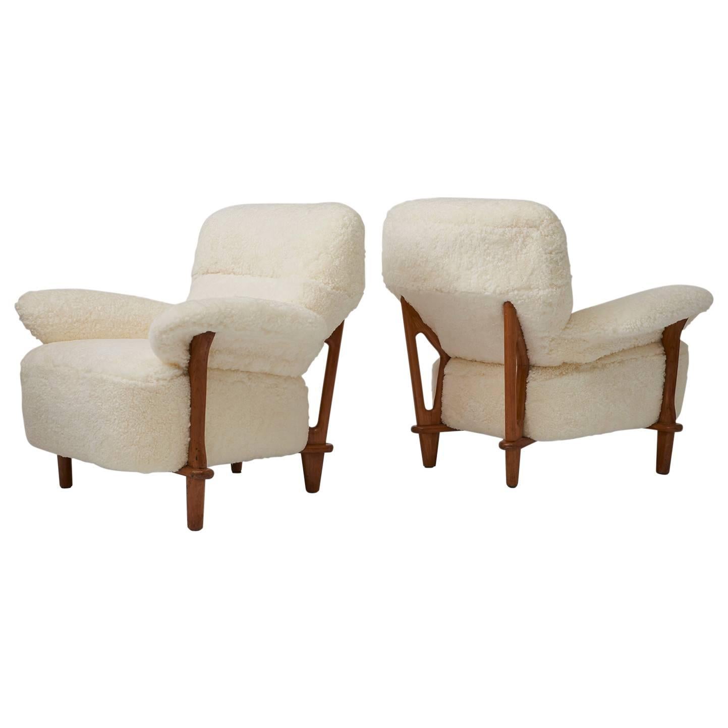 Rare Pair of Lounge Chairs by Theo Ruth