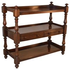 19th Century Mahogany Shelf with Two Drawers