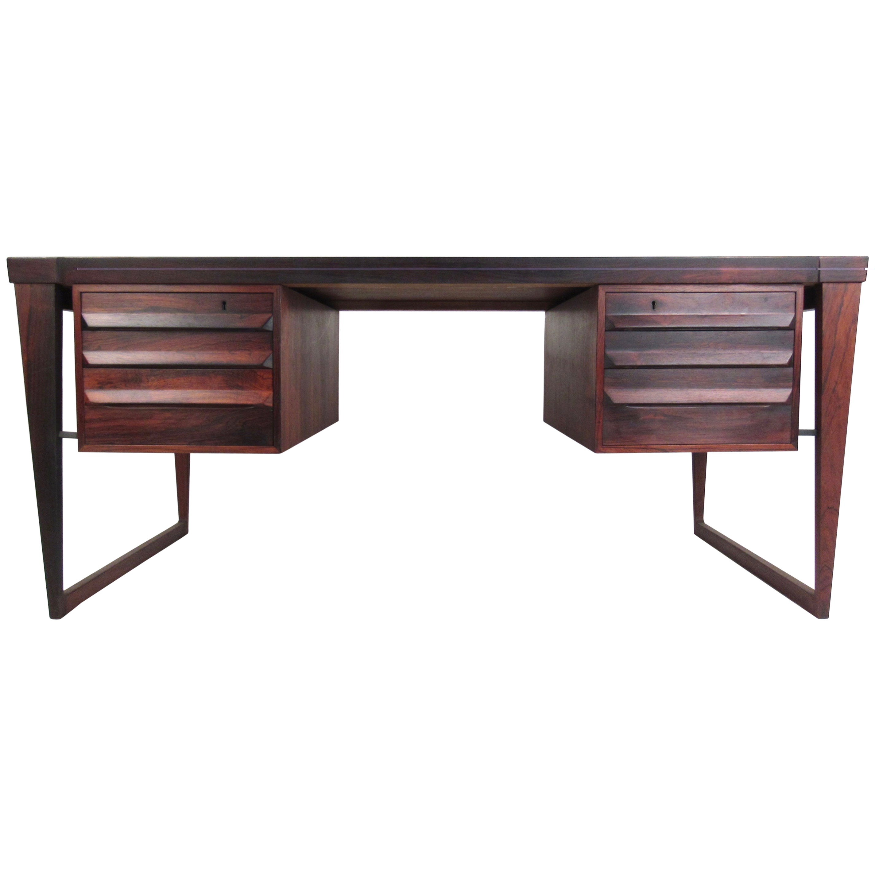 Iconic 1950s MidCentury Modern Walnut Executive Desk by Leopold Desk