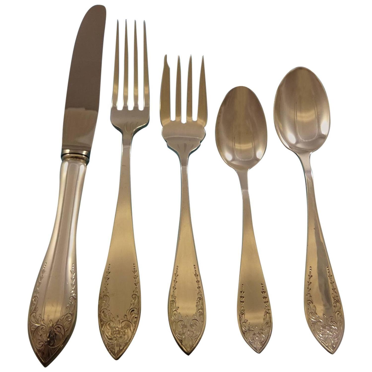 Tudor Royal by Birks Sterling Silver Flatware Set Service for 8 Canada