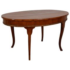 Exceptional Italian Neoclassic Fruitwood Oval Table with Gilded Carving 8