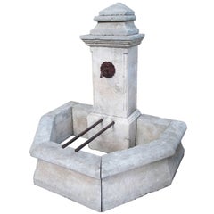 Carved Limestone Wall Fountain from France