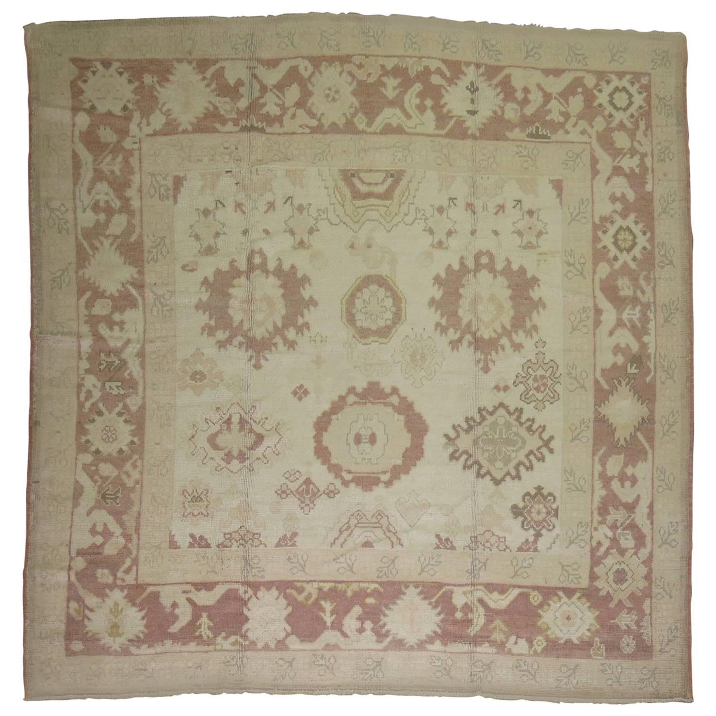 Turkish Oushak Square Rug