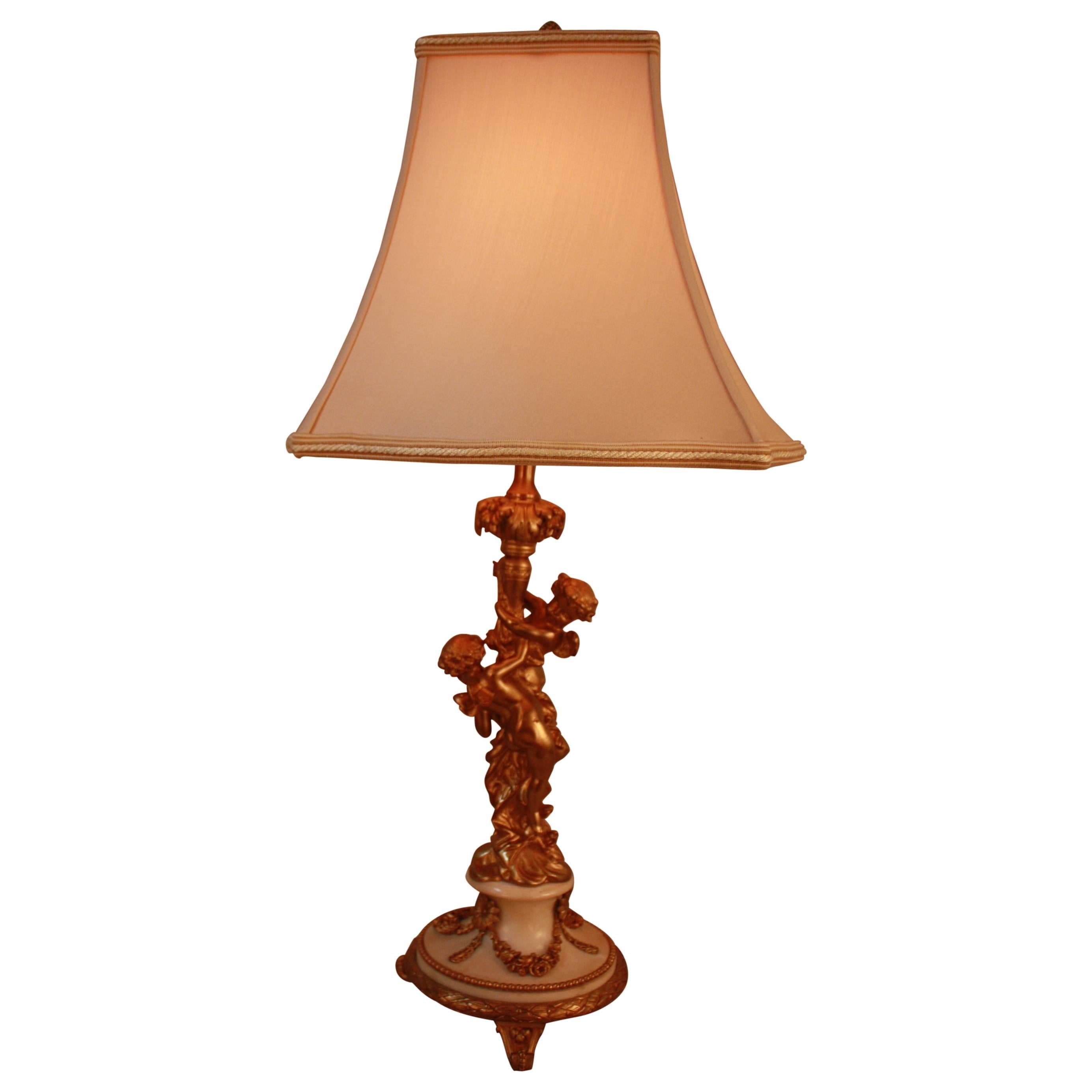 French Gilt Bronze Table Lamp