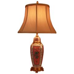 French Porcelain and Doré Bronze Table Lamp