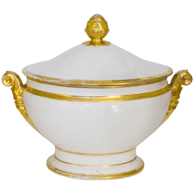 Empire Porcelain French Tureen Centerpiece For Sale at 1stDibs