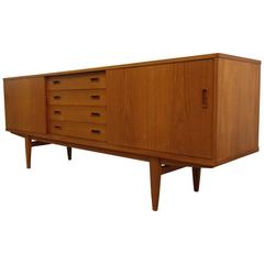 Mid-Century Danish Teak Credenza Buffet by Lyby Mobler