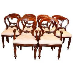 Set of Ten Balloon Back Victorian Style Dining Chairs 7