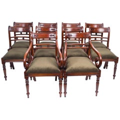 Vintage Grand Set of Ten Regency Style Tulip Back Dining Chairs