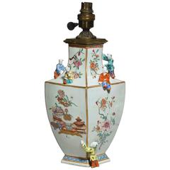 Rare Square Section 19th Century Chinese Lamp