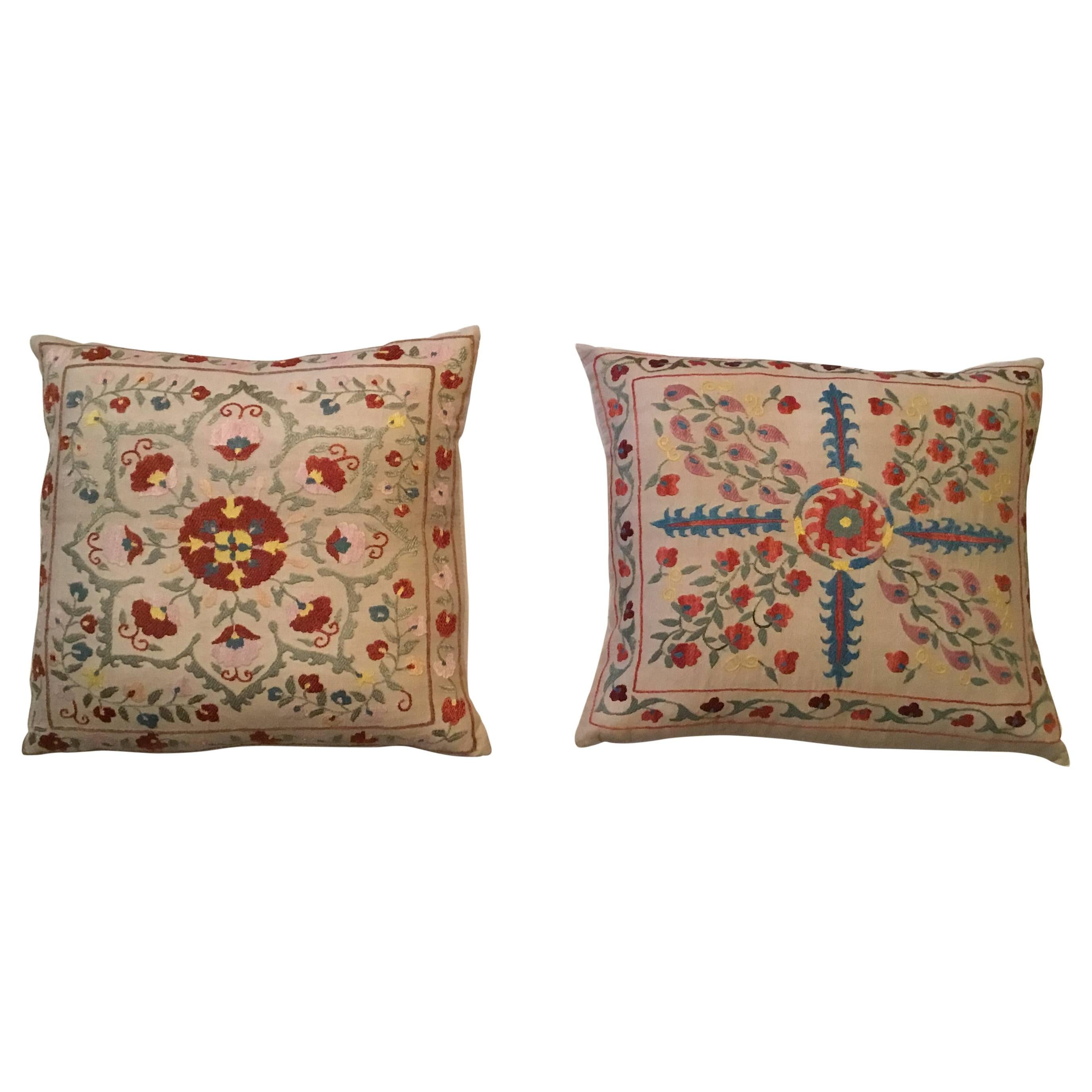 Pair of Vintage Suzani Pillows