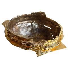 Bronze and Gold Small Vessel by Tabor and Villalobos