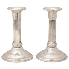 Pair of Sterling Silver Classical Design Candlesticks