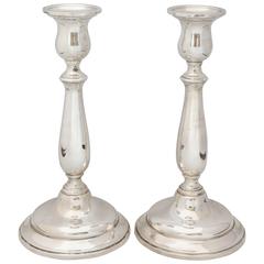 Pair of Sterling Silver Empire Style Candlesticks