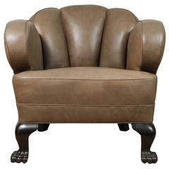 Antique Bear Claw Chair/Leather, circa 1910 3