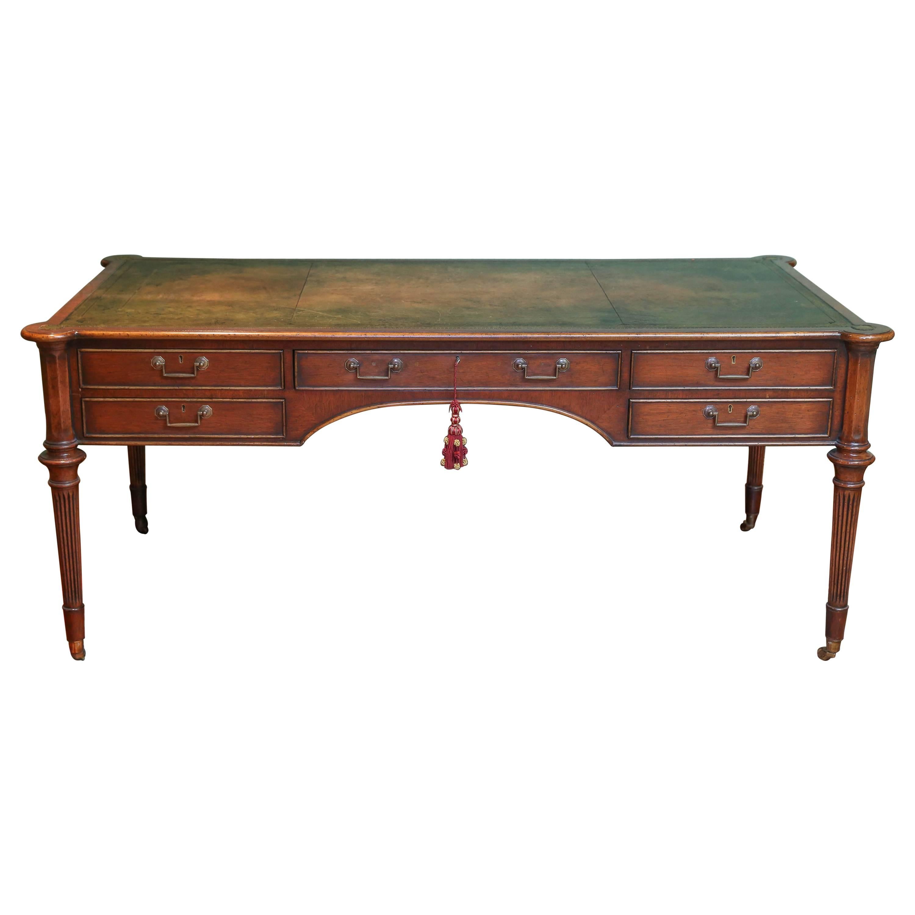  Mahogany Leather Top Partner's Desk