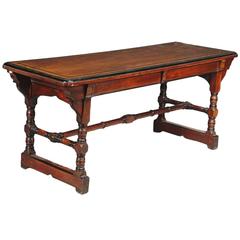 Antique Arts and Crafts Walnut Desk or Library Table Attributed to C Bevan