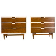 Vintage Pair of Petite Dressers in Ivory Lacquer