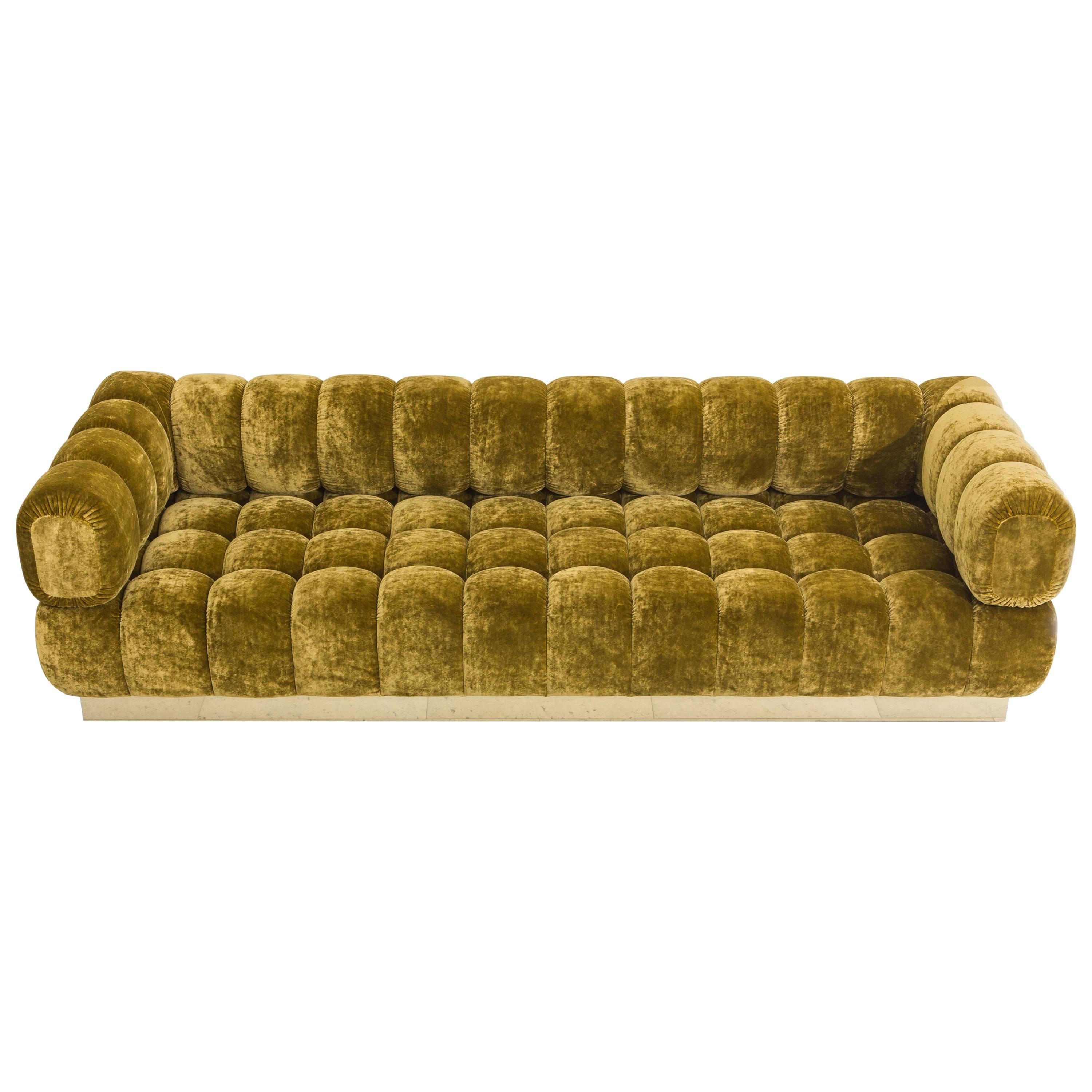 Todd Merrill Custom Originals, the Standard Tufted Sofa, Gold, USA, 2016 For Sale
