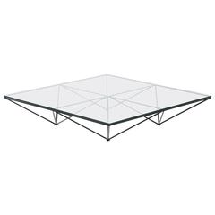 Paolo Piva for B B Italia Alanda Modernist Geometric Glass Coffee Table