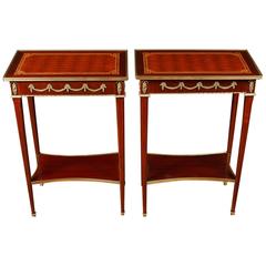 Pair of Classic Empire Side Tables Occasional Cocktail French Table