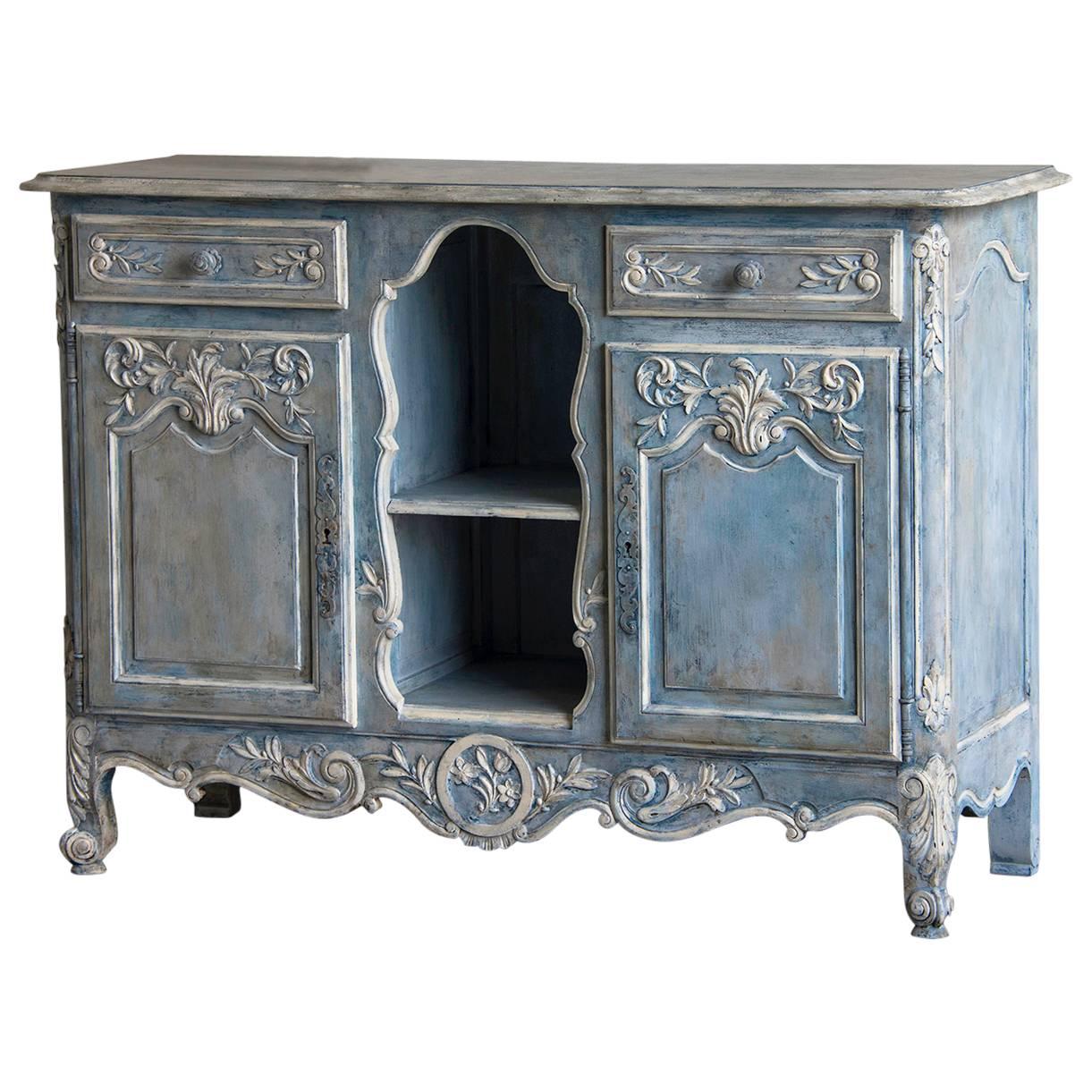 Antique French Louis XV Style Painted Walnut Buffet, circa 1900