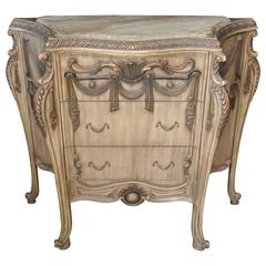 French Empire Style Painted Commode Chest Drawers Shabby