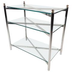 Mid-Century Modern Chrome and Glass Display Shelf in the Style of Maison Jansen 6